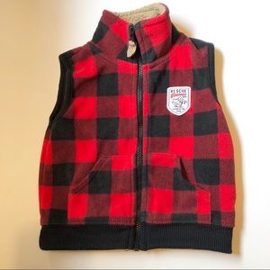 Carters Black and Red Plaid Vest